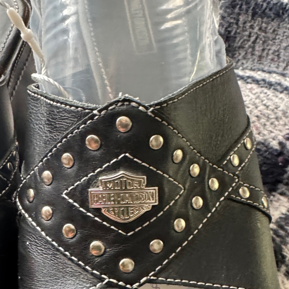 Harley Davidson Black Studded Wedges - Picture 6 of 13